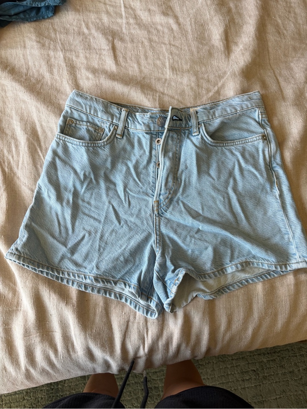 rag & bone Light Wash High-Rise Denim Shorts